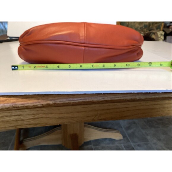 great american leatherworks purse orange/rust w/tassel zipper - Picture 7 of 8